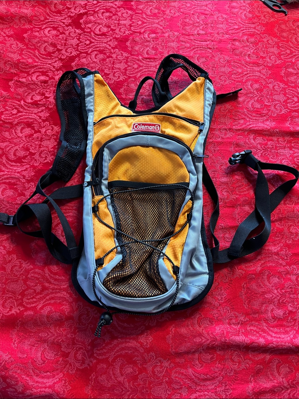 Coleman Max Hydration Backpack Orange Gray Hiking Pack Water Reservoir Included